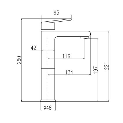 RAV Slezák CO130.0Z - Mitigeur pour lavabo COLORADO 26 cm, finition dorée brillante
