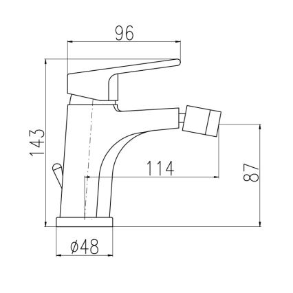 RAV Slezák CO145.0 - Bidetmengkraan + afvoer COLORADO 14,3 cm glanzend chroom