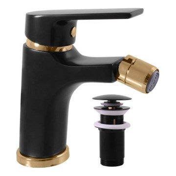 RAV Slezák CO145.0KCMATZ - Mitigeur pour bidet + bonde COLORADO 14,3 cm noir/doré