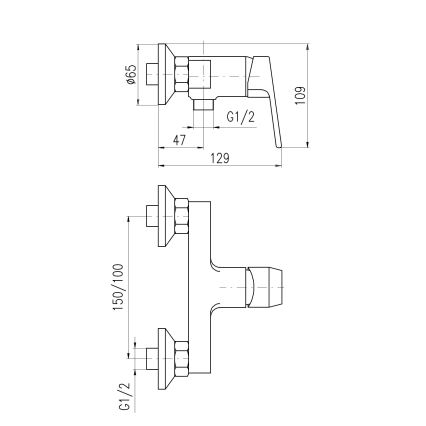 RAV Slezák CO181.5Z - Douchemengkraan COLORADO hoogglans goud
