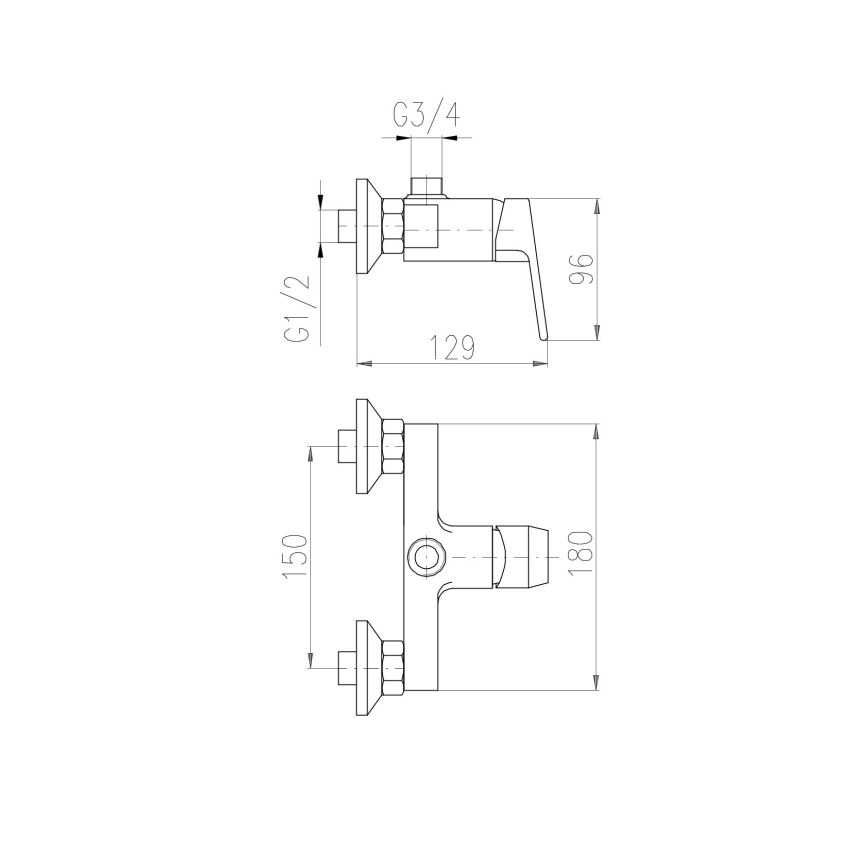 RAV Slezák CO182.5 - Douchekraan COLORADO in glanzend chroom
