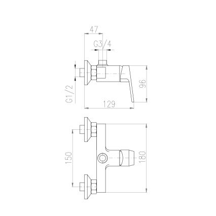 RAV Slezák CO182.5Z - Douchemengkraan COLORADO, glanzend goud