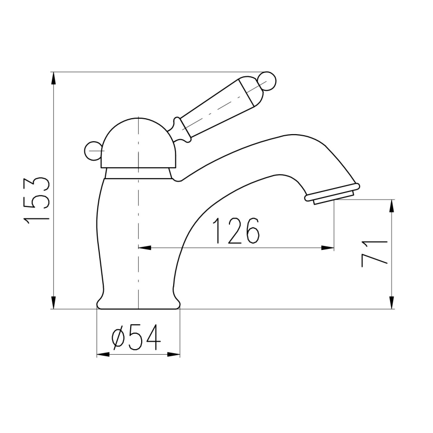 RAV Slezák L526.0SM - Wastafelmengkraan LABE RETRO 15,3 cm verouderd messing