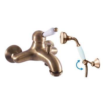 RAV Slezák L554.5/2SM - Ensemble pour baignoire avec mitigeur LABE RETRO, laiton vieilli
