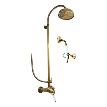 RAV Slezák L581.5/3SM - LABE RETRO doucheset met mengkraan, antiek messing