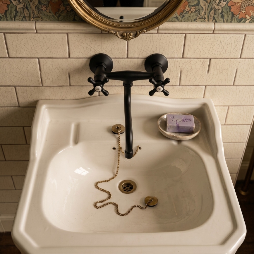 RAV Slezák MK101.5/21CMAT - Mitigeur évier/lavabo MORAVA RETRO noir mat