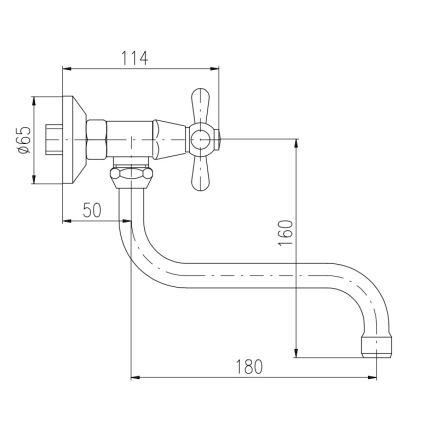 RAV Slezák MK101.5/21SM - Mitigeur évier/lavabo MORAVA RETRO en laiton vieilli