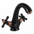 RAV Slezák MK128.0CMATSM - Mitigeur pour lavabo MORAVA RETRO 16 cm noir/laiton