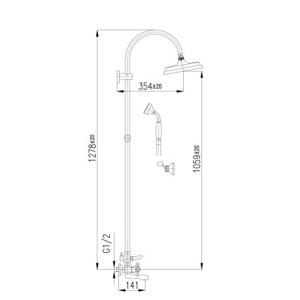 RAV Slezák MK154.5/3 - Badset met MORAVA-mengkraan, glanzend chroom