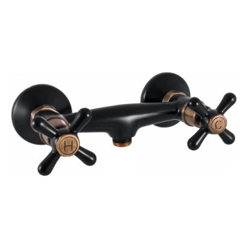 RAV Slezák MK180.5CMATSM - Mitigeur de douche MORAVA RETRO noir/laiton