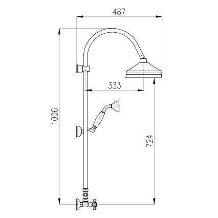 RAV Slezák MK181.5/3SM - Ensemble de douche avec mitigeur MORAVA RETRO, laiton patiné