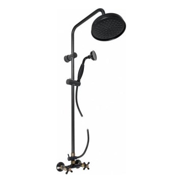 RAV Slezák MK181.5/7CMATSM - Ensemble de douche avec mitigeur MORAVA RETRO, noir/laiton