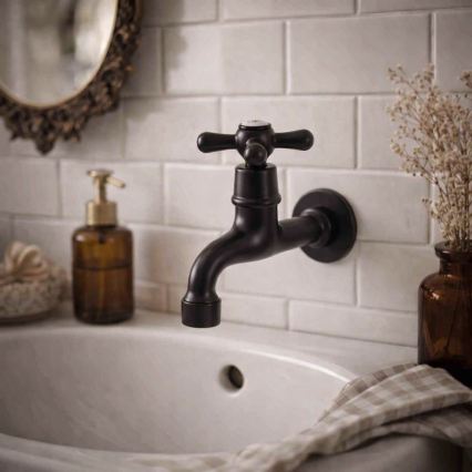 RAV Slezák MK193CMAT - Mitigeur pour lavabo MORAVA RETRO 11,8 cm noir mat