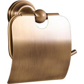 RAV Slezák MKA0400SM - Support de rouleau de papier toilette avec cache MORAVA RETRO, finition laiton ancien