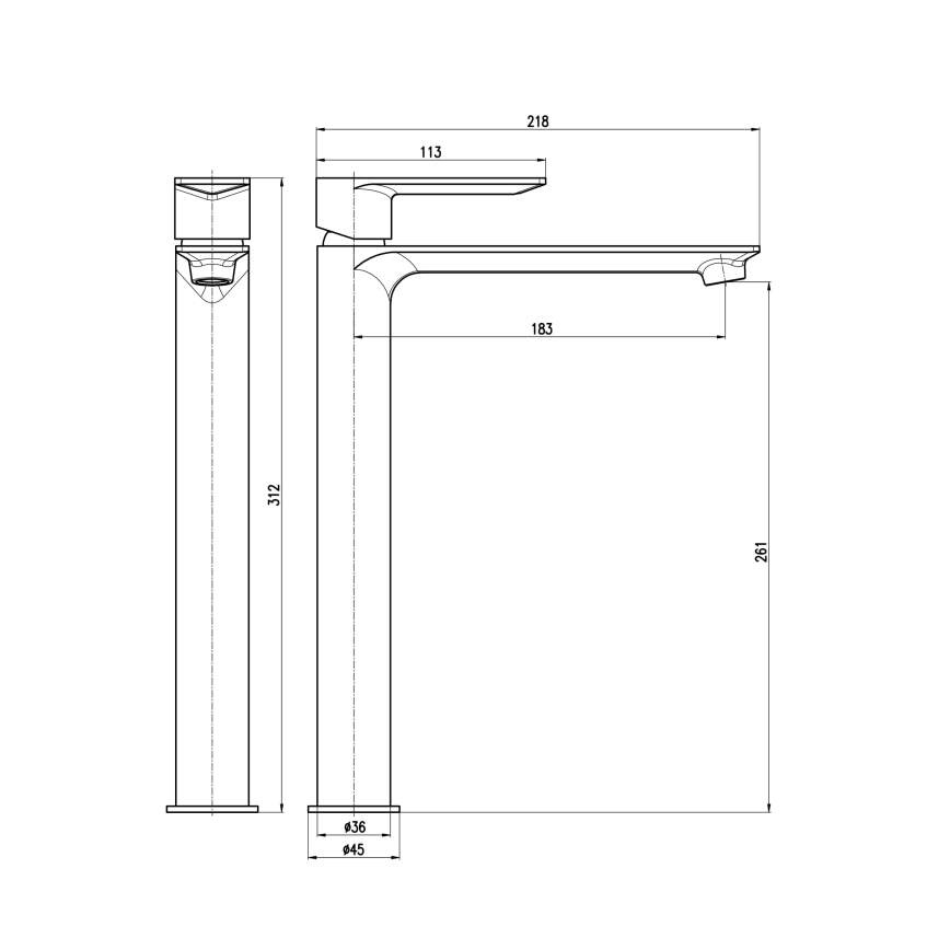 RAV Slezák NL130.0BMAT - Wastafelkraan NIL 31,2 cm mat wit