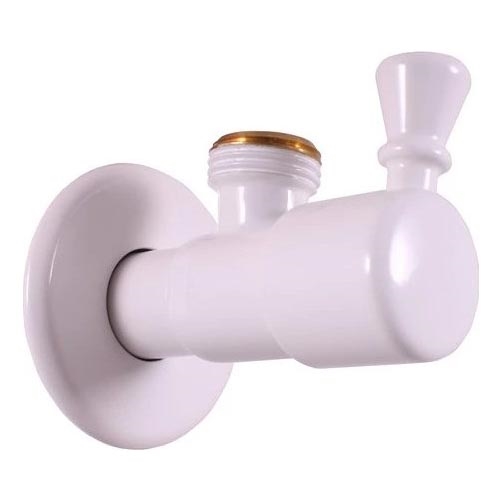 RAV Slezák RV0112B - Retro hoekstopkraan glanzend wit