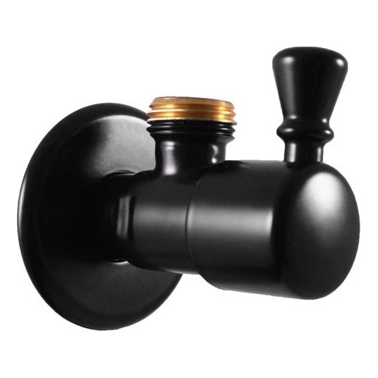 RAV Slezák RV0112CMAT - Robinet d'angle RETRO noir mat