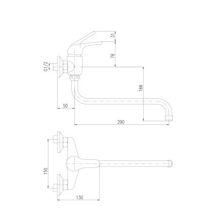 RAV Slezák SA001.5/22 - Mitigeur pour évier/lavabo SAZAVA, chrome brillant