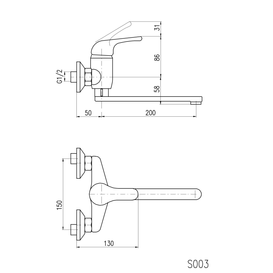 RAV Slezák SA001.5/23 - Mitigeur évier/lavabo SAZAVA, chrome brillant