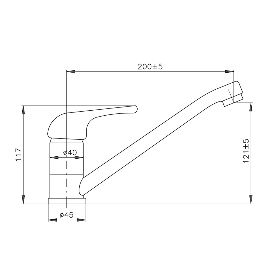 RAV Slezák SA005.0 - Keukenkraan SAZAVA 11,7 cm glanzend chroom