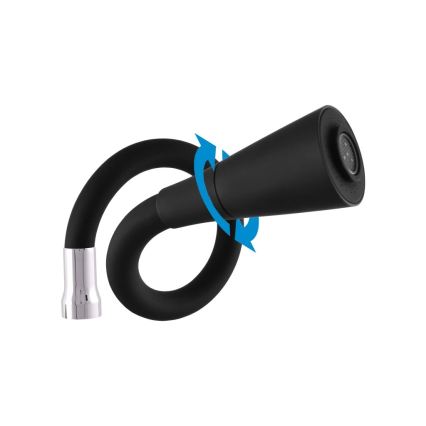 RAV Slezák SA006.0/13 - Keukenkraan met flexibele uitloop SAZAVA 35,6 cm zwart/glanzend chroom