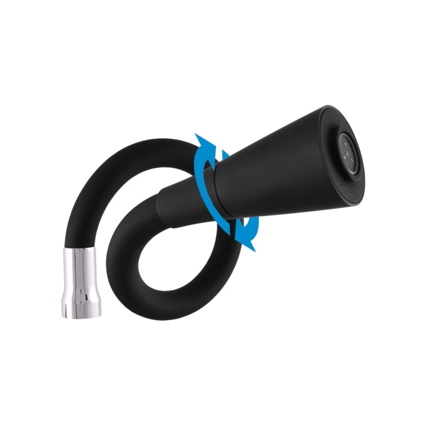 RAV Slezák SA006.0/13 - Keukenkraan met flexibele uitloop SAZAVA 35,6 cm zwart/glanzend chroom