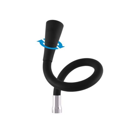 RAV Slezák SA006.0/13 - Mitigeur d'évier à bec flexible SAZAVA 35,6 cm noir/chrome brillant