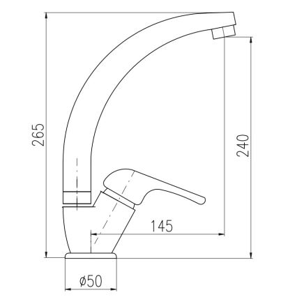 RAV Slezák SA006.0/3 - Keukenkraan SAZAVA 26,5 cm glanzend chroom