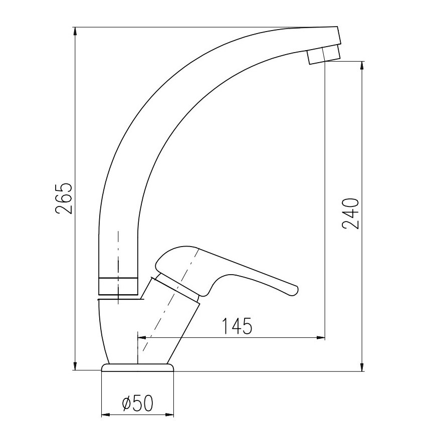 RAV Slezák SA006.0/3 - Keukenkraan SAZAVA 26,5 cm glanzend chroom