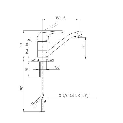 RAV Slezák SA015.0 - Wastafelkraan SAZAVA 11,8 cm glanzend chroom
