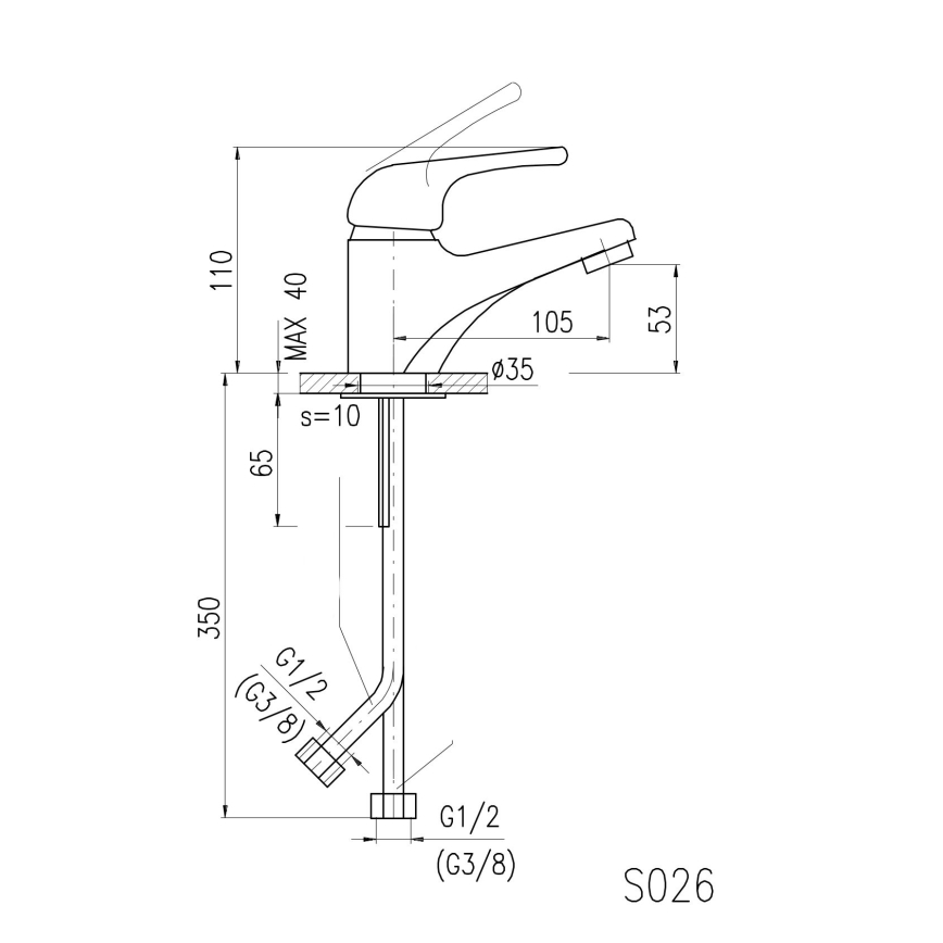 RAV Slezák SA026.0 - Wastafelkraan SAZAVA 11,5 cm glanzend chroom