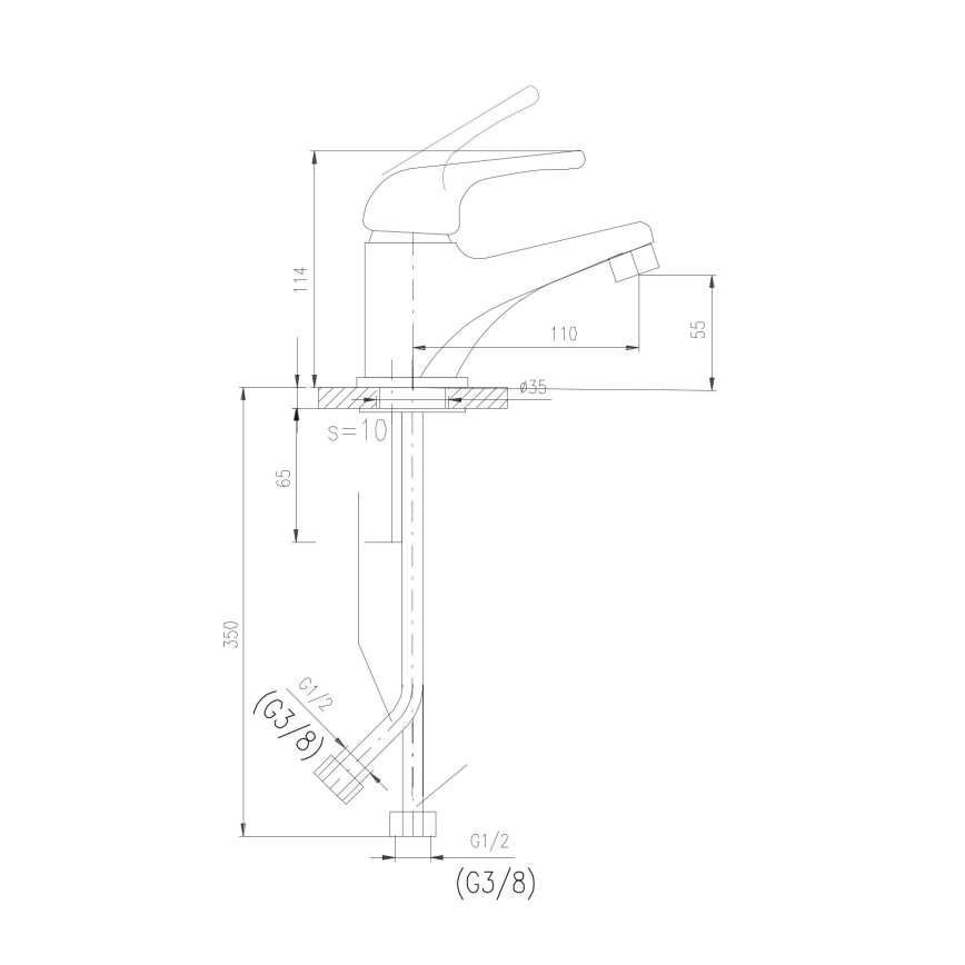 RAV Slezák SAJ026.0 - Mitigeur pour lavabo JUNIOR 11 cm rouge/jaune