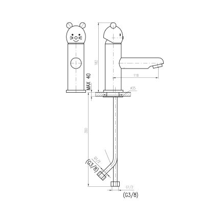 RAV Slezák SE326.0 - Mitigeur pour lavabo JUNIOR 18,2 cm rouge/bleu