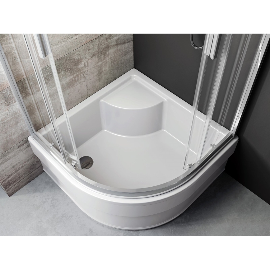 Ravak A217001020 - Receveur de douche quart de cercle SABINA 90x90 cm blanc