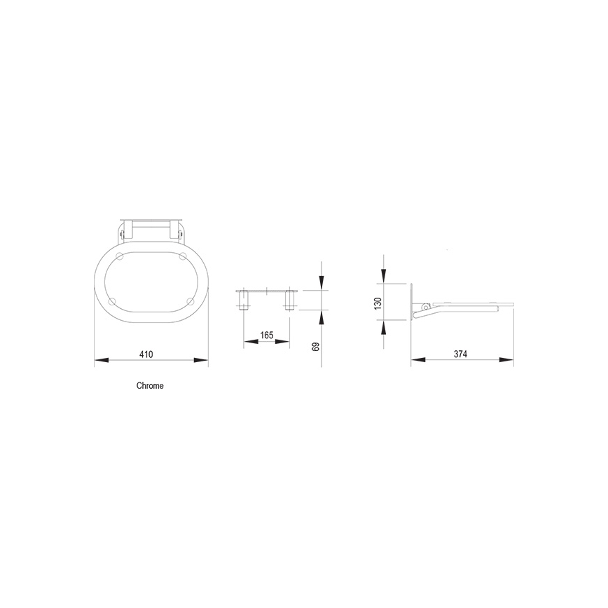 Ravak B8F0000029 - Siège de douche rabattable OVO en inox