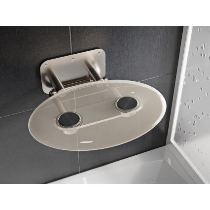 Ravak B8F0000048 - Siège de douche rabattable OVO en inox