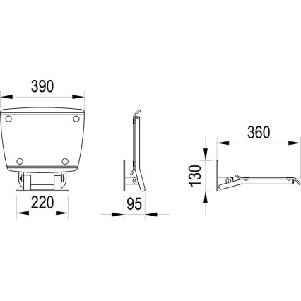 Ravak B8F0000052 - OVO opklapbaar douchezitje, roestvrij staal