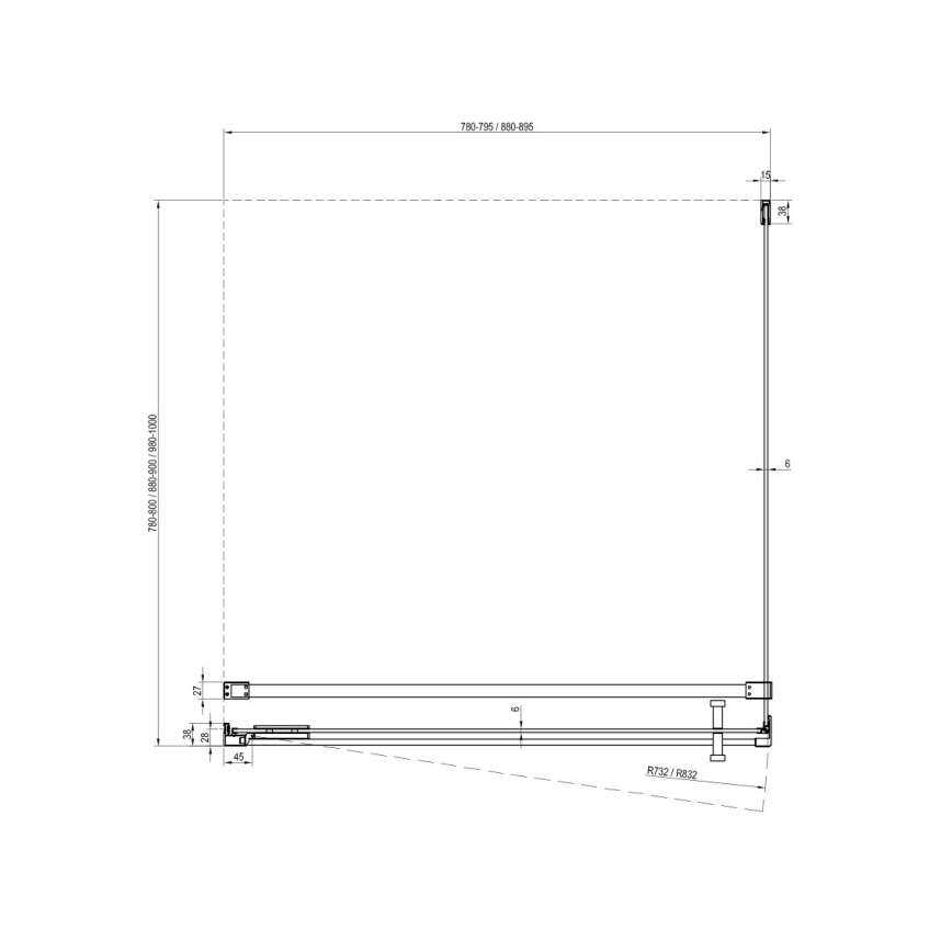 Ravak - cabine de douche COOL 90x90 cm chrome brillant