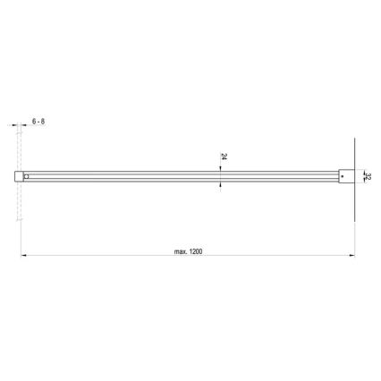 Ravak GWD01000A098 - Steunstang voor WALK-IN douchewand 120 cm, glanzend chroom