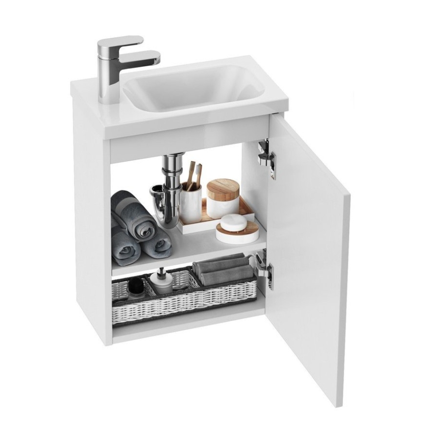 Ravak X000000540 - Porte droite pour meuble sous-vasque CHROME 37,5x53 cm blanche