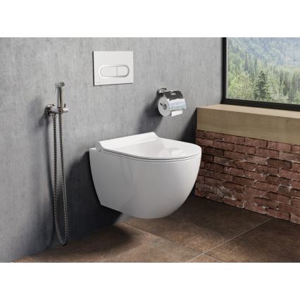 Ravak X01455 - CHROME spoelknop 24,7 x 16,5 cm, wit