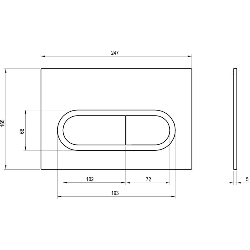 Ravak X01455 - CHROME spoelknop 24,7 x 16,5 cm, wit