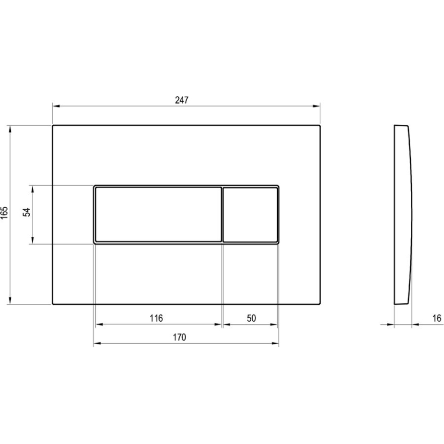 Ravak X01457 - UNI bedieningsplaat 24,7 x 16,5 cm, wit