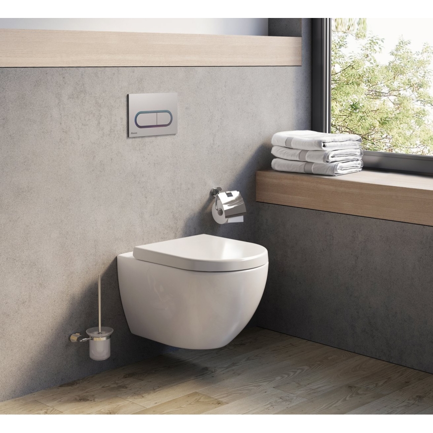 Ravak X01535 - WC suspendu UNI sans bride, en céramique, blanc