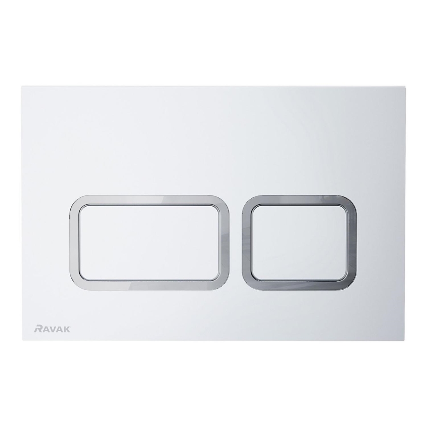 Ravak X01739 - Bouton de chasse TWIN 24,7x16,5 cm blanc