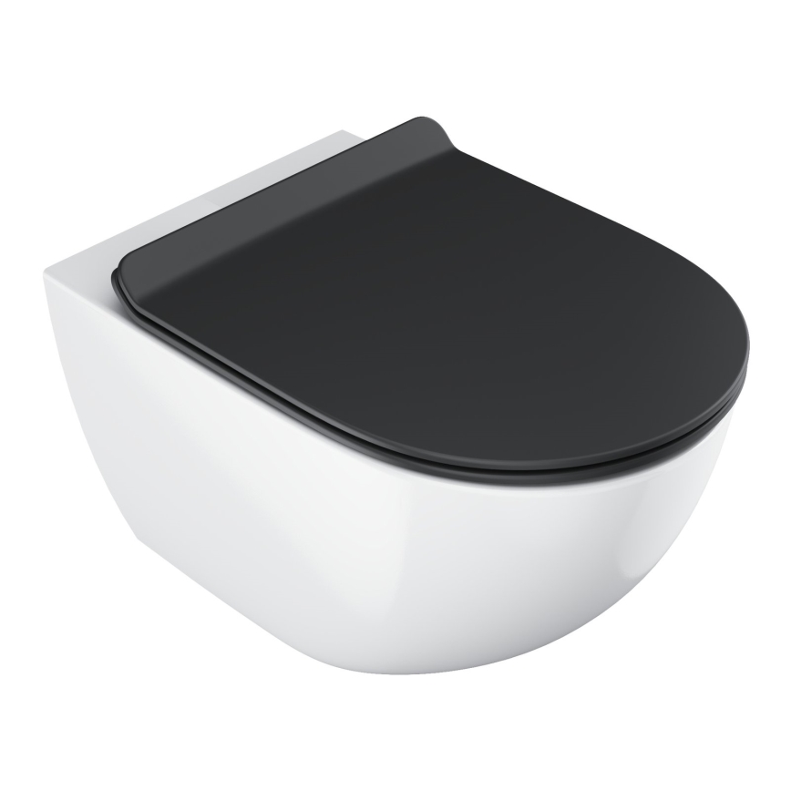 Ravak X01862 - SoftClose VITA SLIM toiletbril, zwart