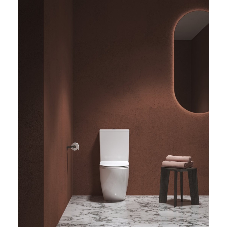 Ravak X01870 - WC combiné sans bride avec abattant SoftClose OPTIMA, céramique/blanc