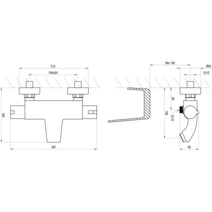Ravak X070046 - TERMO thermostatische badkraan, glanzend chroom