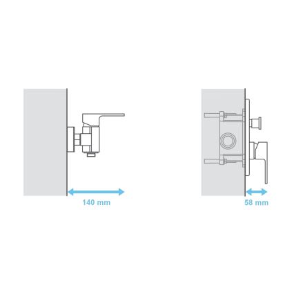 Ravak X070052 - Basislichaam voor inbouwmengkranen R-BOX 15,2x11,9 cm