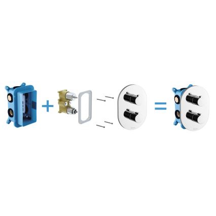 Ravak X070074 - Corps de base pour mitigeurs encastrés R-BOX MULTI RB 071.50 18,1x11,6 cm
